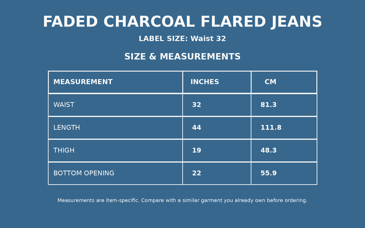 Faded Charcoal Flared Jeans