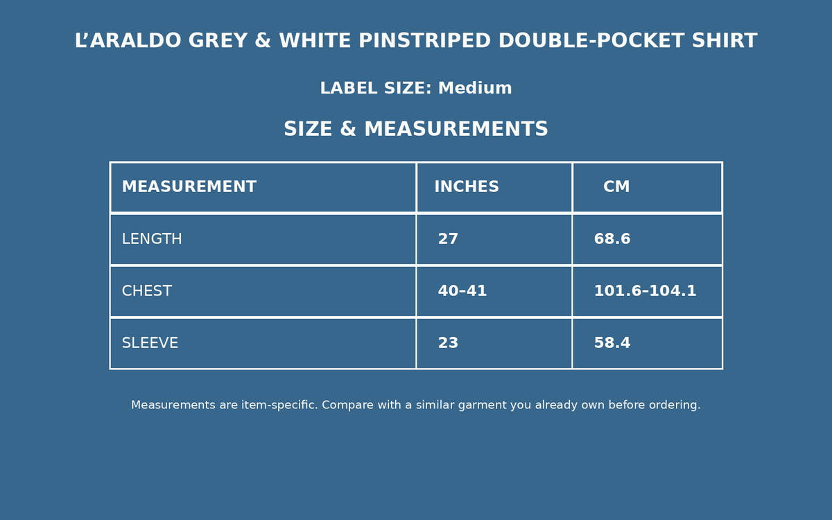 L’Araldo Grey & White Pinstriped Double-Pocket Shirt