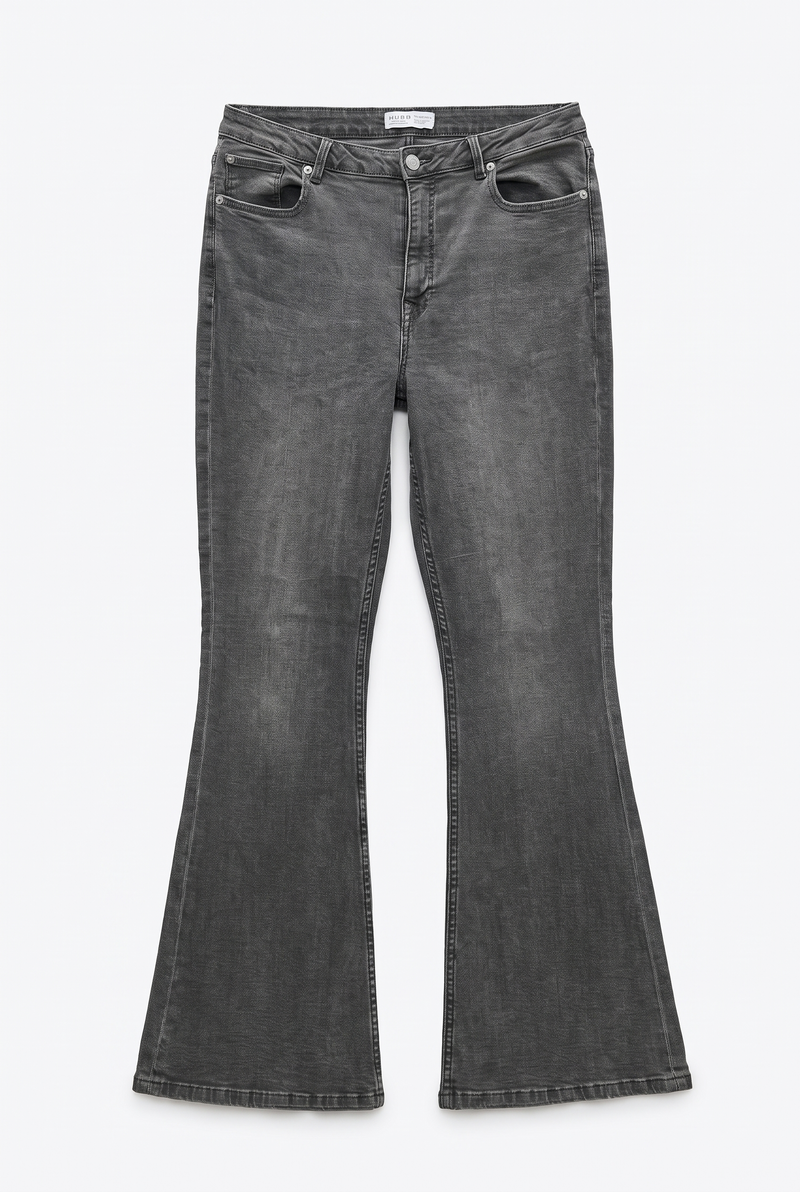 Charcoal Grey Flared Jeans