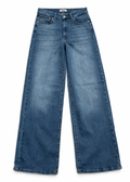 ONLY mid-wash wide-leg jeans on a clean white background