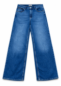 ONLY blue wide-leg jeans on a white background