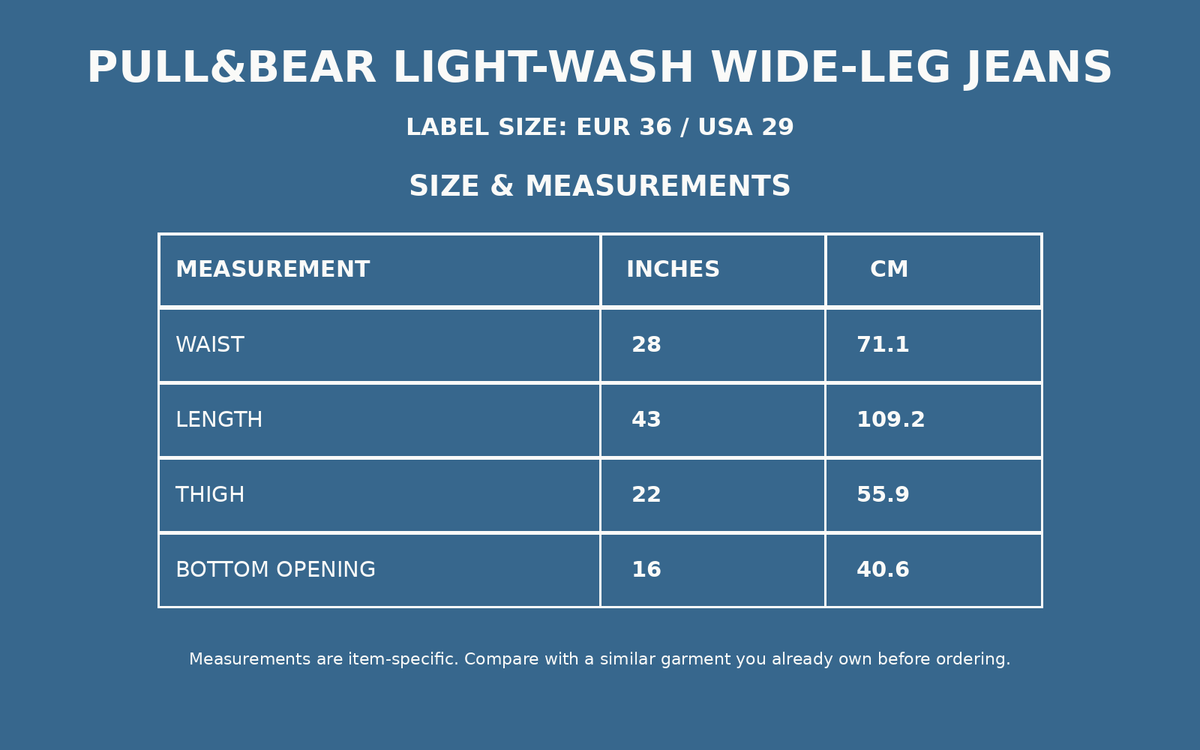 Pull&Bear Light-Wash Wide-Leg Jeans
