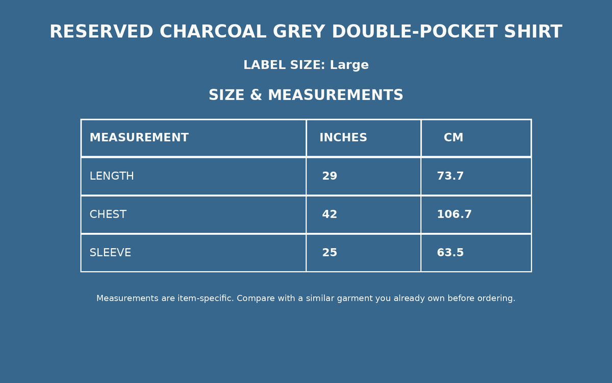 Reserved Charcoal Grey Double-Pocket Shirt