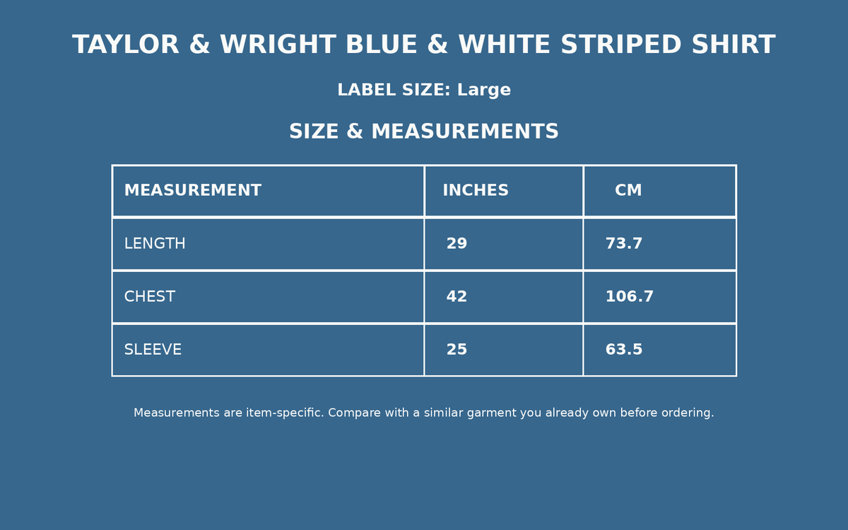 Taylor & Wright Blue & White Striped Regular-Fit Shirt