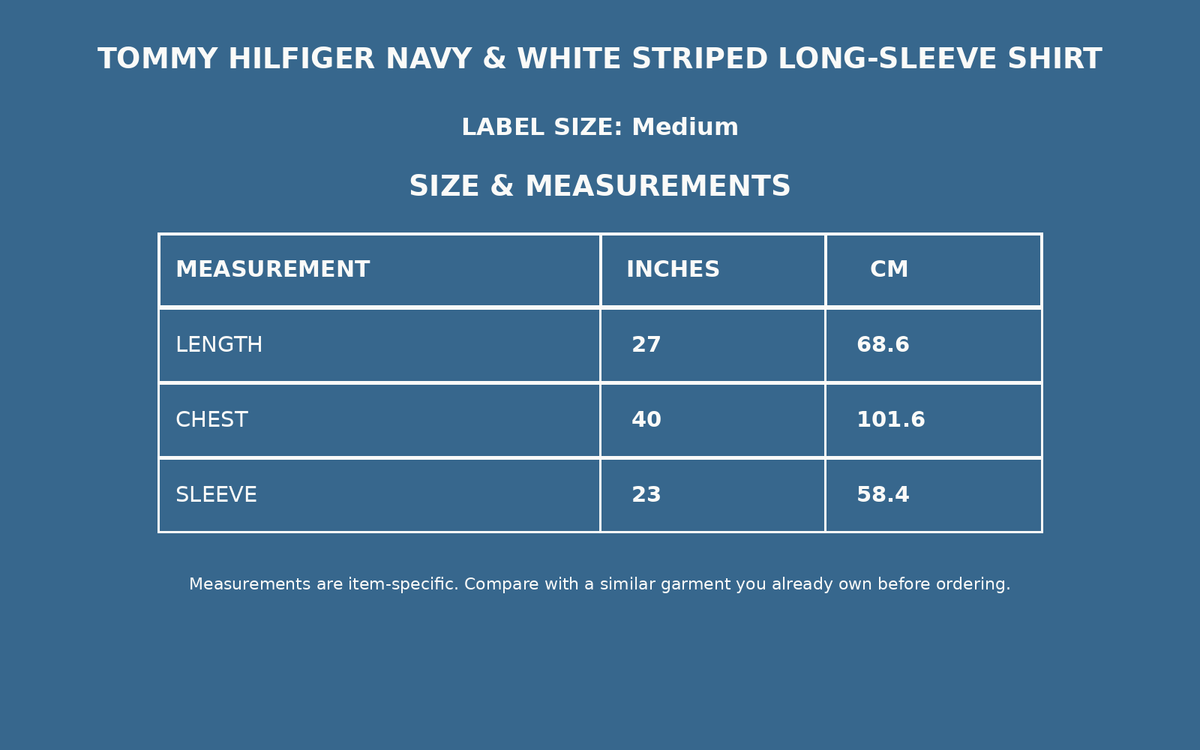 Tommy Hilfiger Navy & White Striped Long-Sleeve Shirt